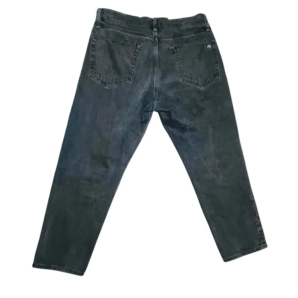 Rag & Bone Jeans Mens 34 Faded Black Straight Leg Button Fly Denim